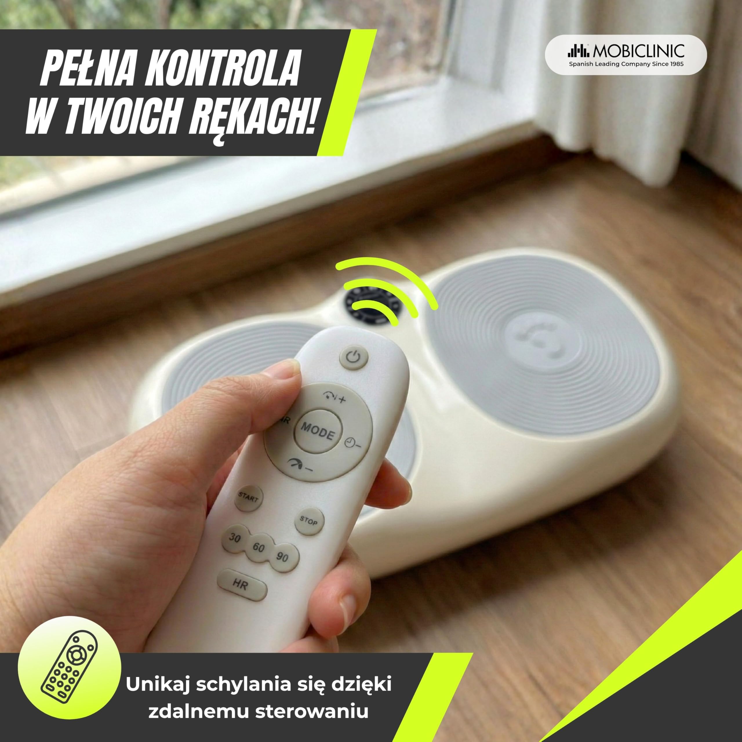Mobiclinic®, Płyta Wibracyjna, 99 Niveaux de Vitesse, avec Élastiques, 9 Programmes Automatiques, 200 W, Jusqu'à 150 kg, Écran Numérique et Télécommande, Karol