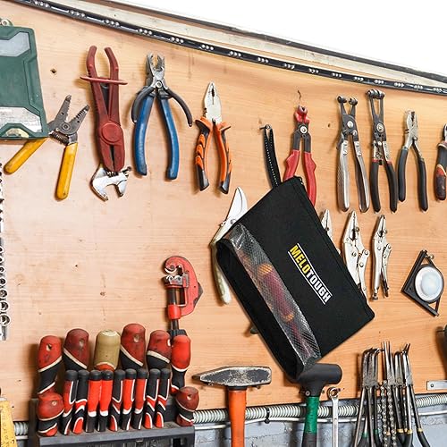 Miniatura 4 de MELOTOUGH Bolsas de herramientas con bolsa de herramientas pequeña con cremallera, bolsa de herramientas de 12 pulgadas, organizador multiusos