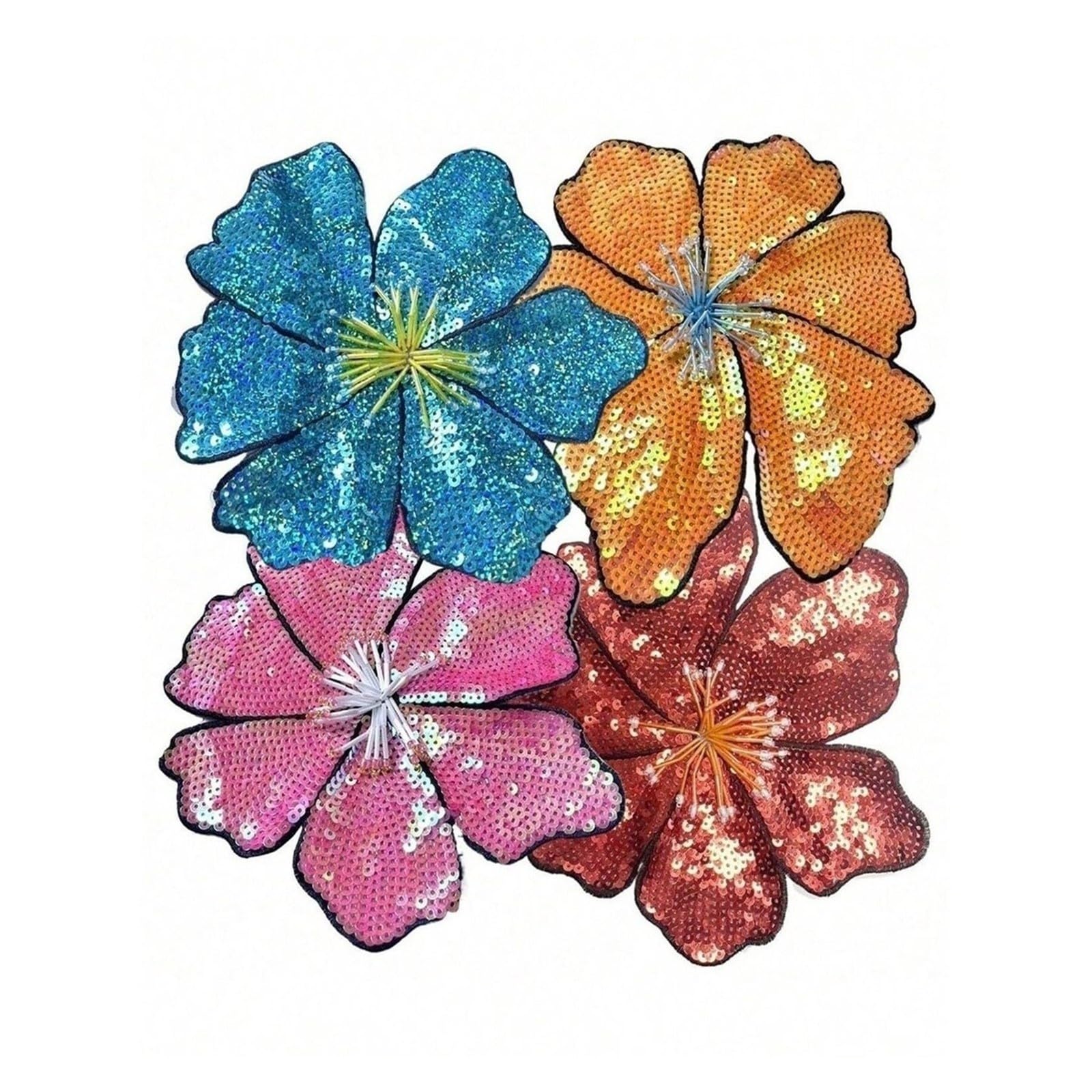 10 Parches De Cuentas Lentejuelas 20 X Cm