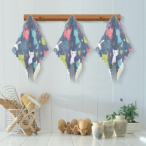 Miniatura 5 de FRODOTGV Kittens Birds Flowers - Toalla de cocina absorbente de microfibra absorbente, paquete de 6 paños de cocina para fregadero de baño