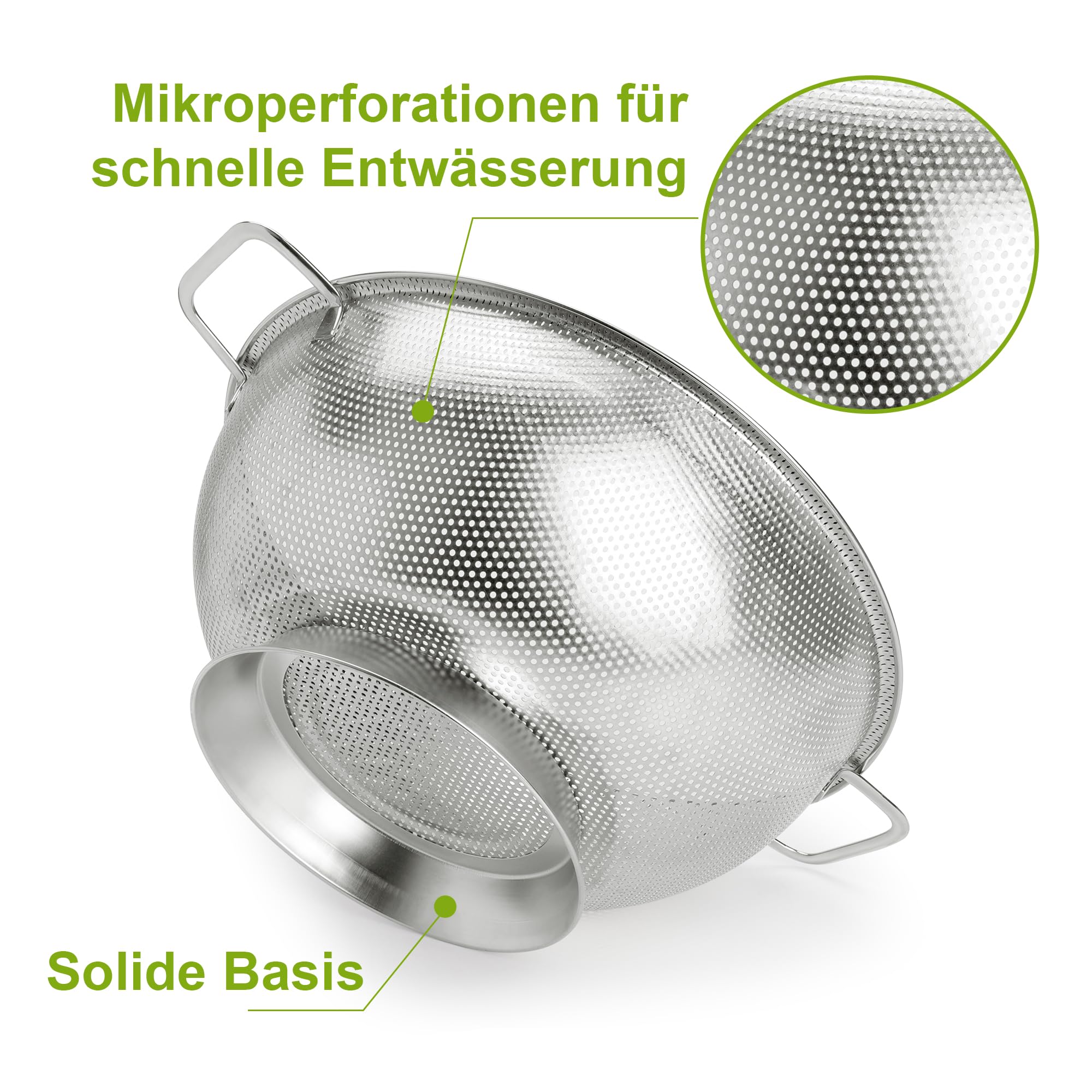 Scolapasta in acciaio inox 18 cm doppia impugnatura S
