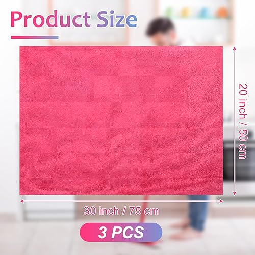 Miniatura 2 de Newwiee 3 Piezas Paños de Limpieza de Microfibra Extra Grandes 30" x 20" Lavables Reutilizables Toalla de Microfibra Sin Rayas Sin Pelusas Paño para