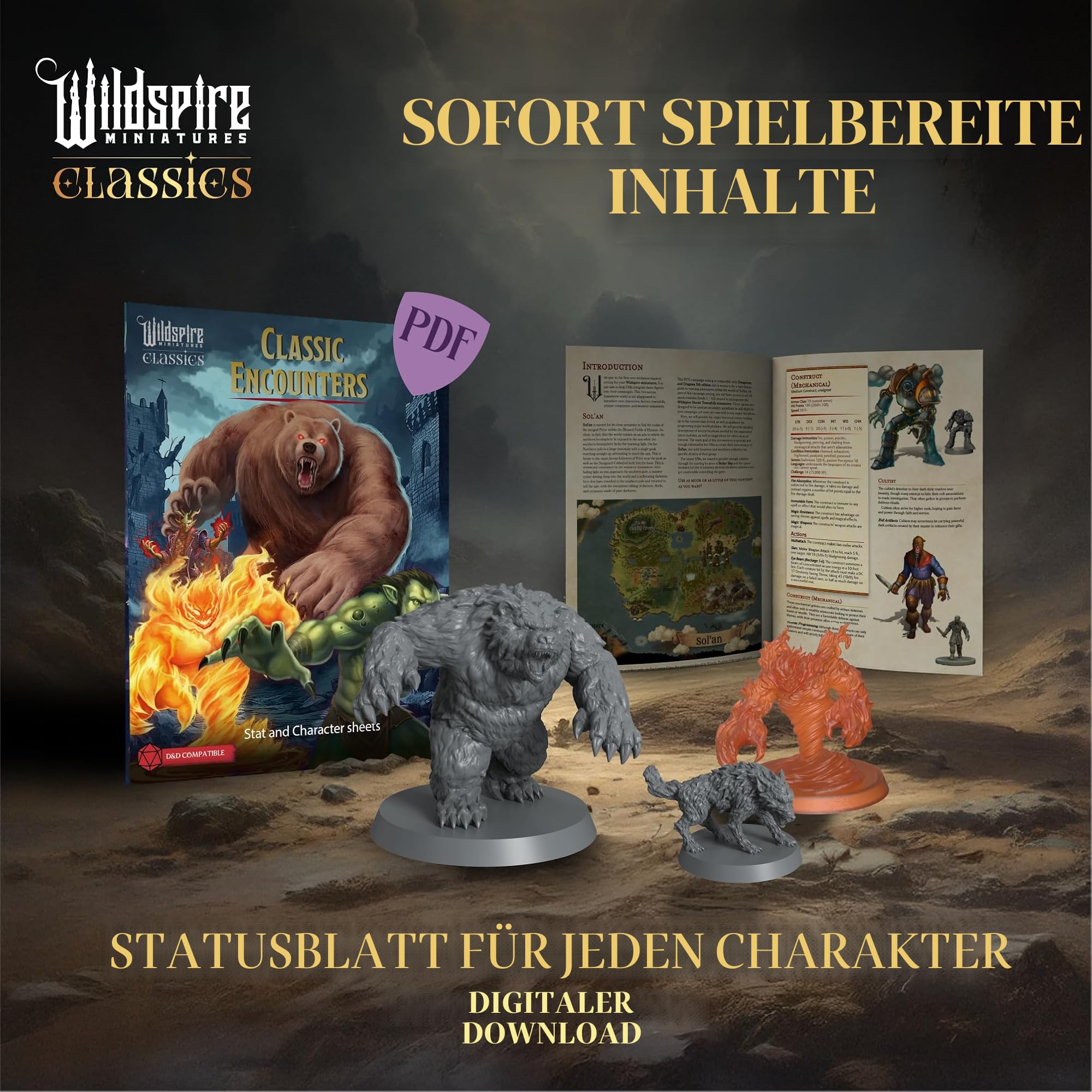 Komplettes klassisches Kreaturen-Set – Set 1 + Set 2 – bemalbare essentielle DND Monster Miniaturen Bulk – 120 Miniaturen für D&D 28 mm Skala Minatures Dungeons and Dragons Minis D&D Minature Figuren