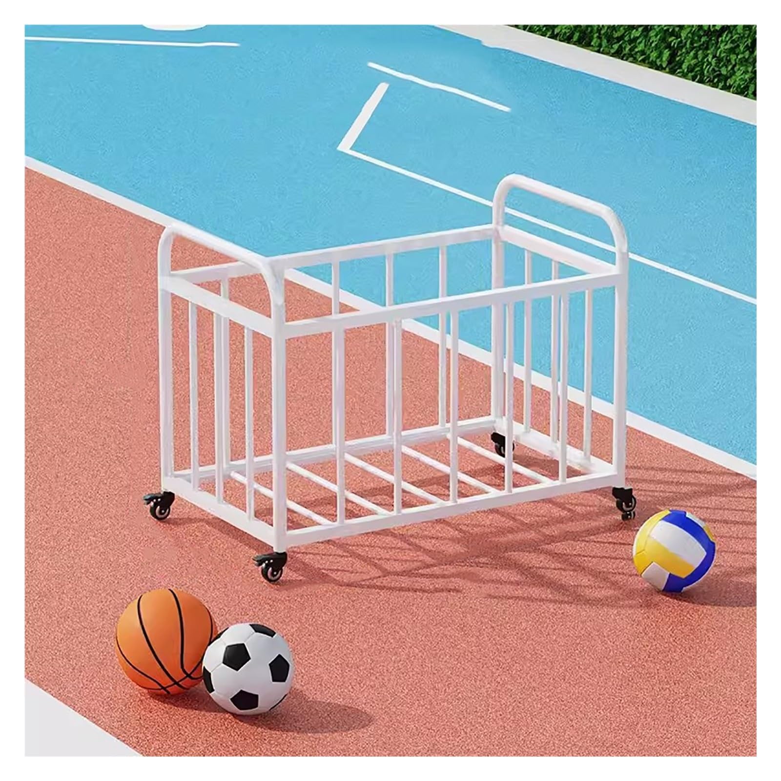 Support de rangement pour basket-ball dans le garage pour organiser le sport en famille