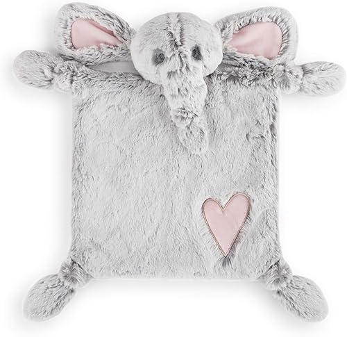 DEMDACO Elefante Rosa Suave 12 x 10 Lujosa Felpa Poliéster Relleno Animal Blankie