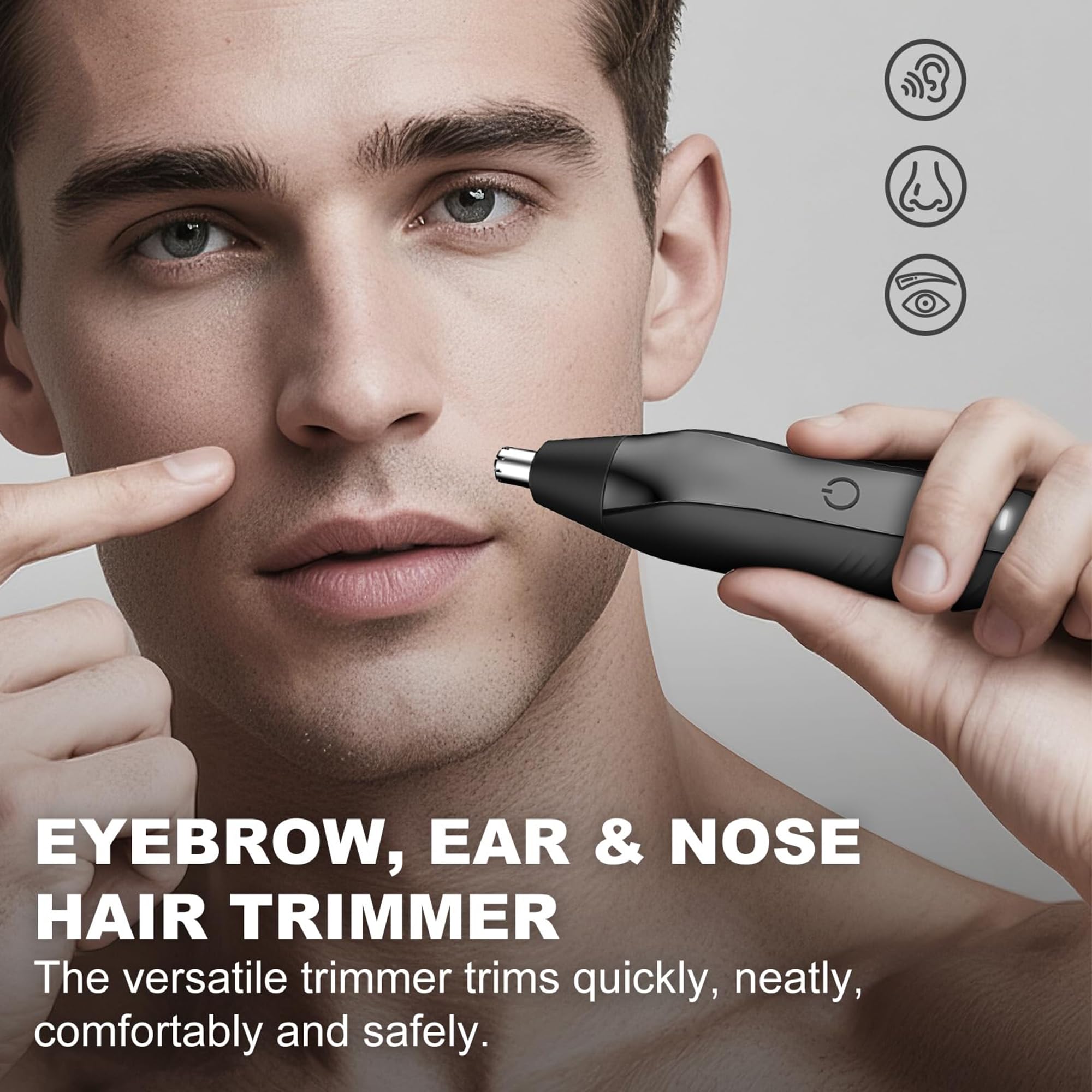 Nose Hair Trimmer for Men, Electric Nose Ear Eyebrow Facial Grooming Kit