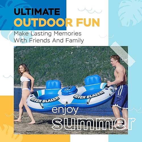 Miniatura 9 de Sunlite Sports - Tubo inflable de alta resistencia para río, flotador de agua de alta calidad para descansar sobre el lago y el río, balsa acuática