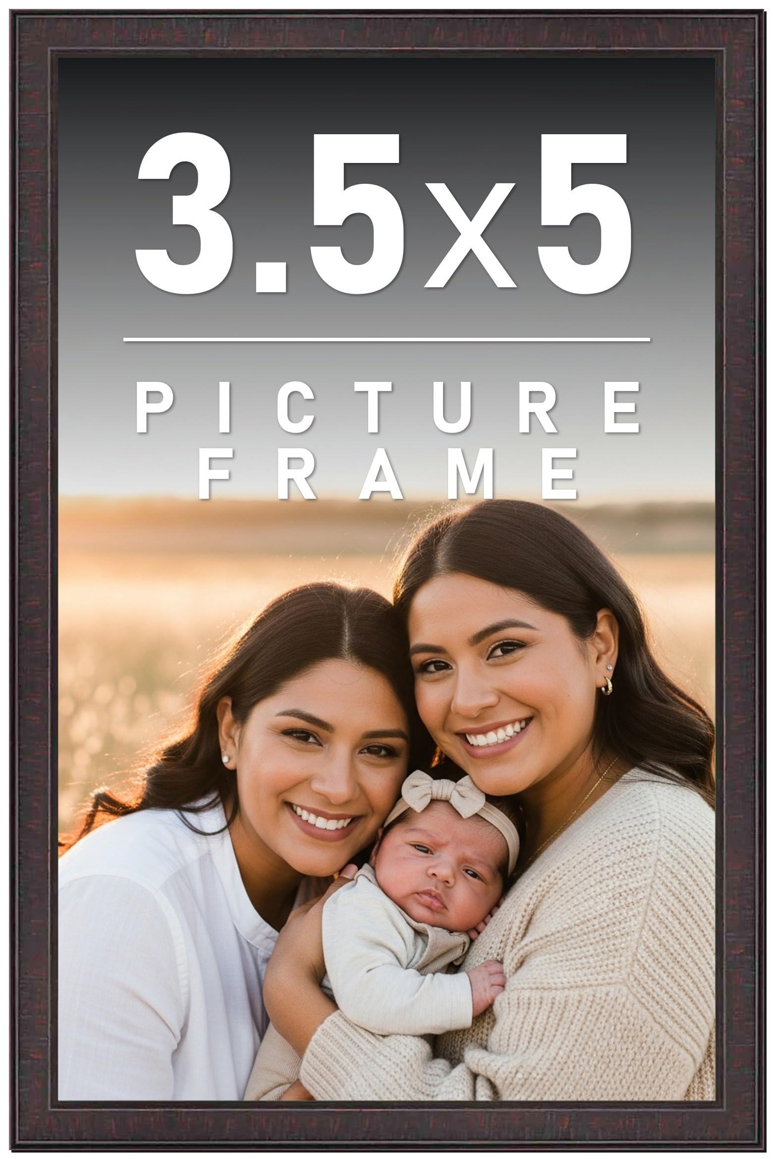 Amazon.com - CountryArtHouse 3.5x5 Frame Brown Solid Wood Picture