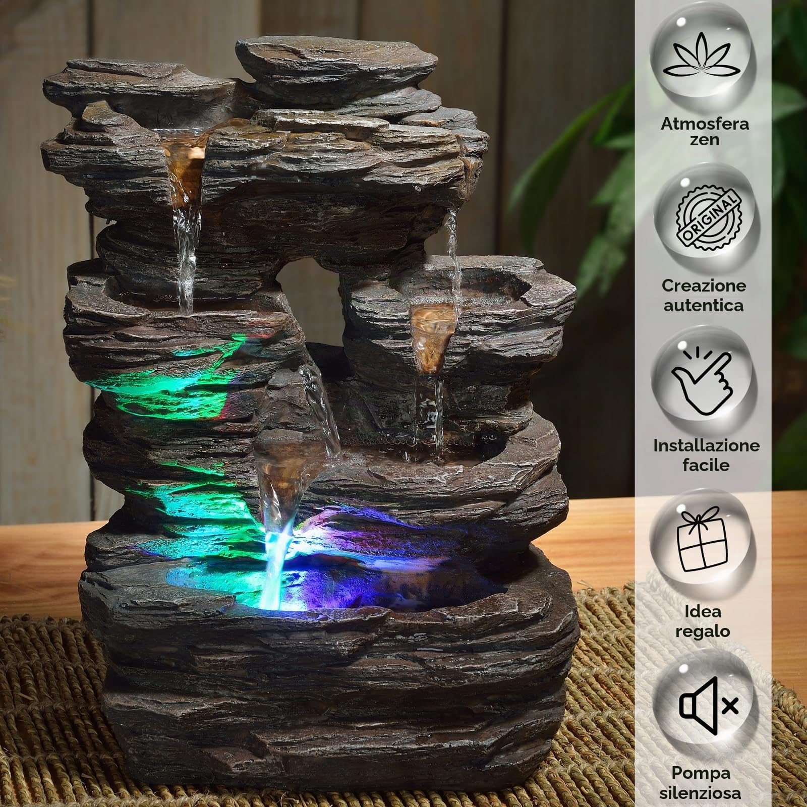 Zen'Light SCFR130 - Fontana naturale, colore: Grigio pietra