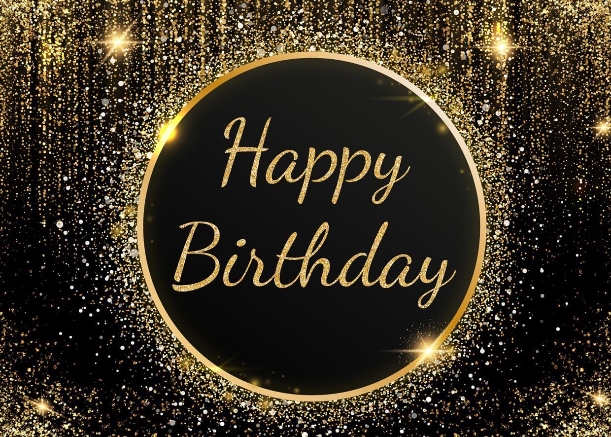 Sjoloon Birthday Backdrop Gold Photo Backdrop For Men 