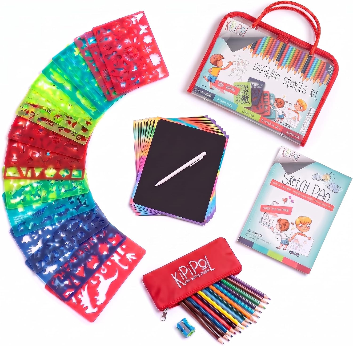 Kipipol 63 Pcs Drawing Stencils Kids