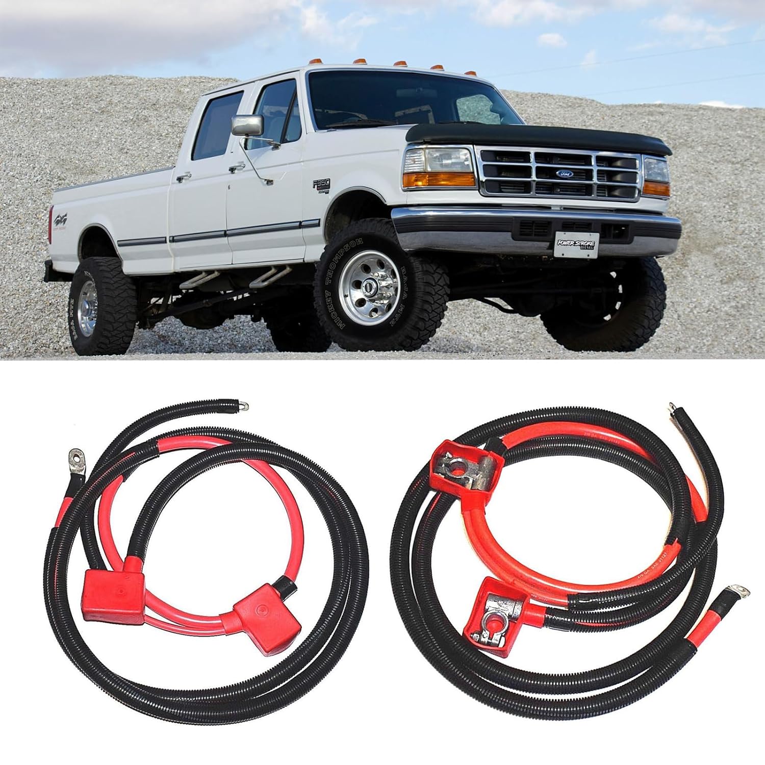 A123-00HP Battery Cable Compatible with Ford 7.3L 93-97 Powerstroke Diesel Trucks, Positive Battery Starter Cable Fit for 93-97 Ford F350 F250 F Super Duty 7.3L V8, Replacement A123-00HP.