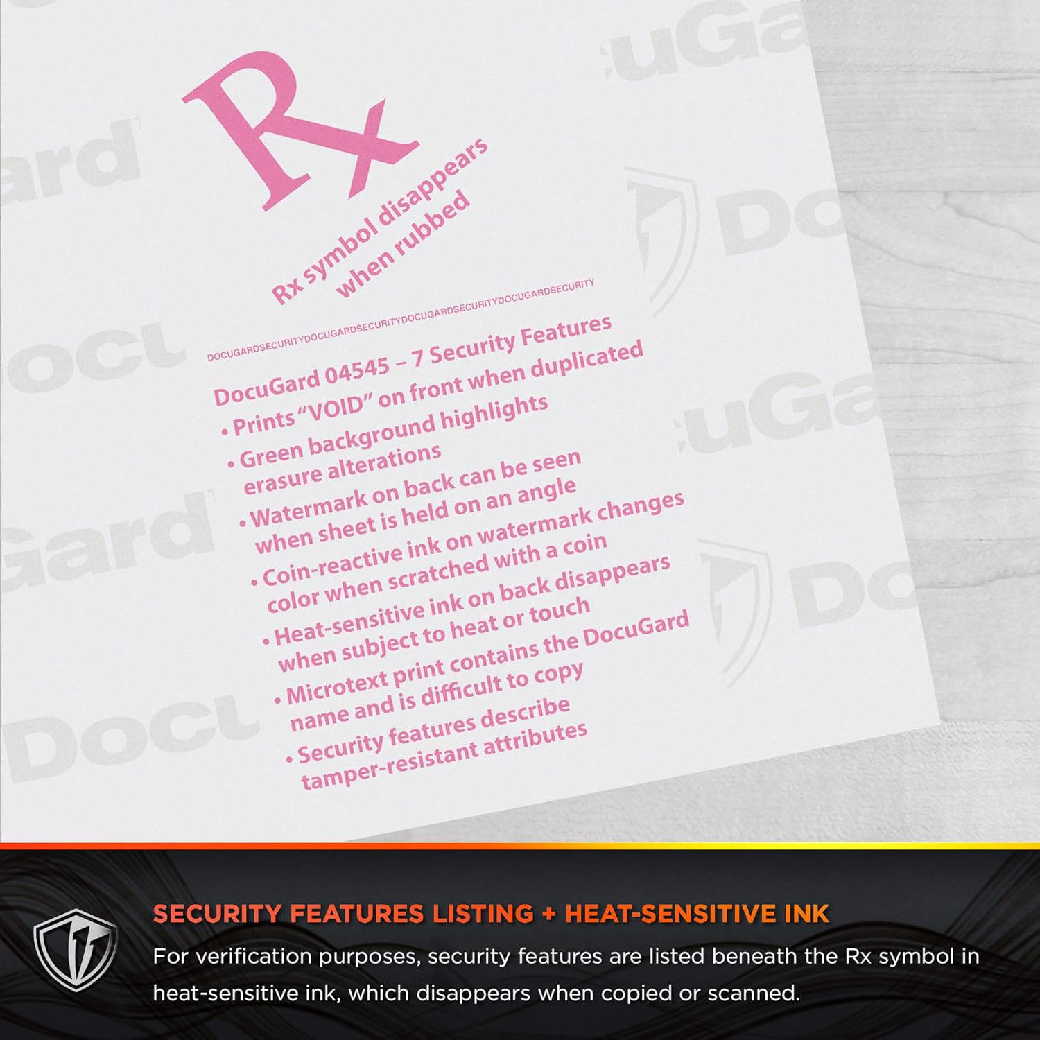 DocuGard Medical Security Papers, 24 lb Bond Weight, 8.5 x 11, Blue, 500/Ream