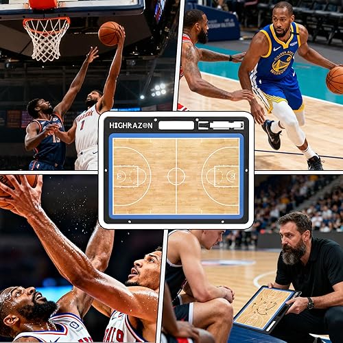 Miniatura 7 de Dry Erase Basketball Clipboard for Coach, Premium Tactical Basketball Coaching Board, Double Sides Full & Half Court Dry Erase Board with Marker