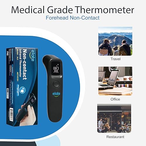 Miniatura 5 de Elate Termómetro de frente sin contacto para adultos y niños, termómetro digital para bebés y recién nacidos, grado médico, apto para FSA HSA,