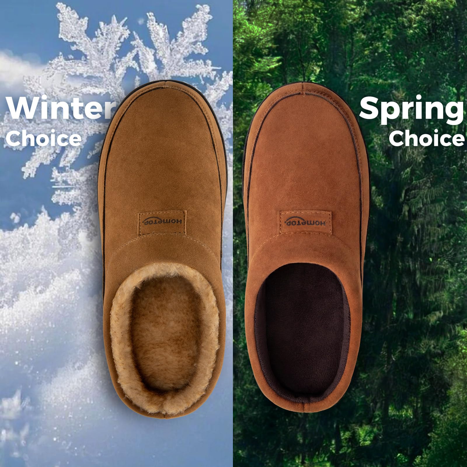HomeTop Pantuflas Mocasín de hombre Suave Caliente Antideslizante Espuma con memoria Interior Zapatos de casa