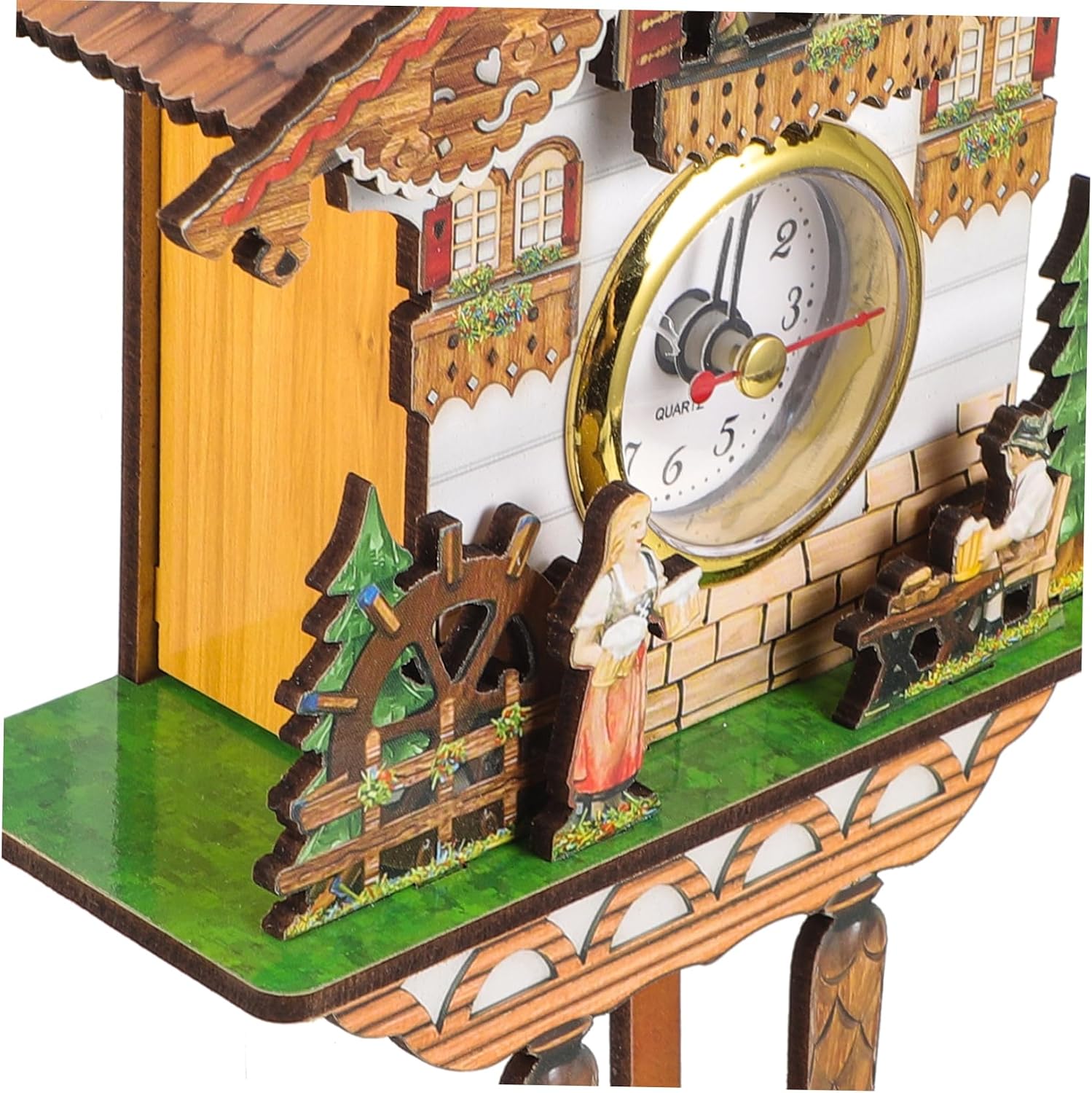 ABOOFAN Traditional Cuckoo Wall Clock Retro Indoor Living Clock Decorative Timepiece for Home and Office