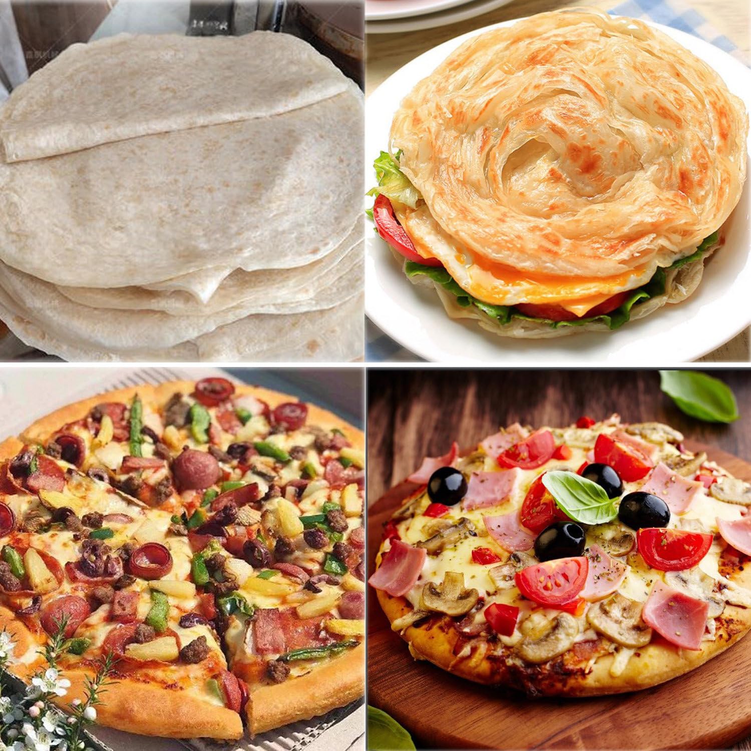 Gewerbliche Pizzabodenpresse, manuelle Pizzapresse, Verstellbarer Auslegerwinkel, 12–24 cm Antihaft-Druckplatte, für Pfannkuchen, Entenbrust, 18 cm