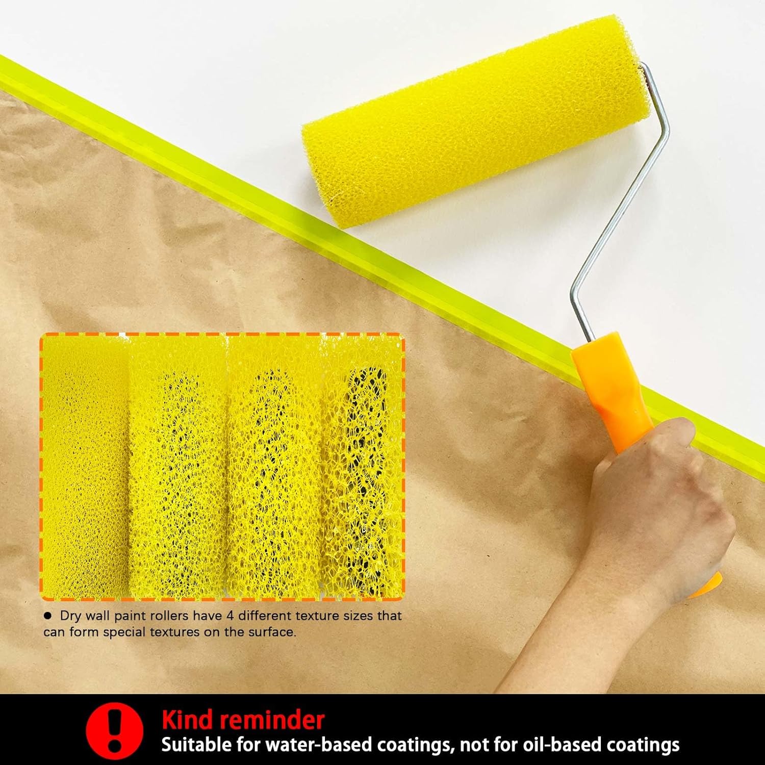 8 Pcs Textured Paint Roller Covers, 4 inch Medium Textured Foam Drywall Texture Paint Rollers, House Paint Roller Covers for Art Painting Walls Ceilings