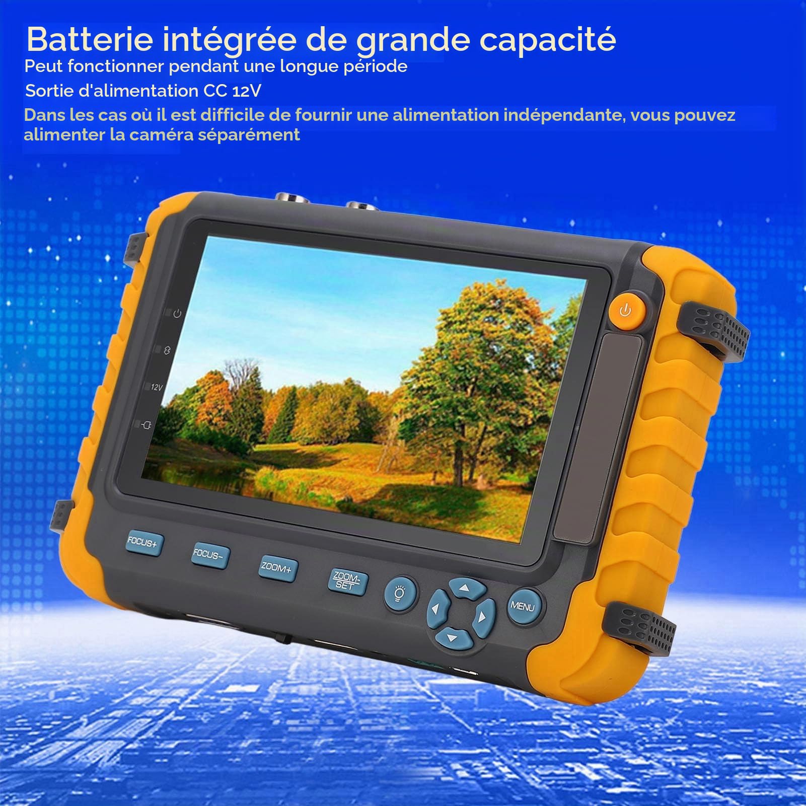 Testeur de Vidéosurveillance, Testeur de Caméra IP 5 Pouces 8MP, Testeur de Moniteur Vidéo Analogique Coaxial AHD TVI CVI avec Test de Câble UTP, Contrôle PTZ, Entrée VGA HDMI (Prise UE)