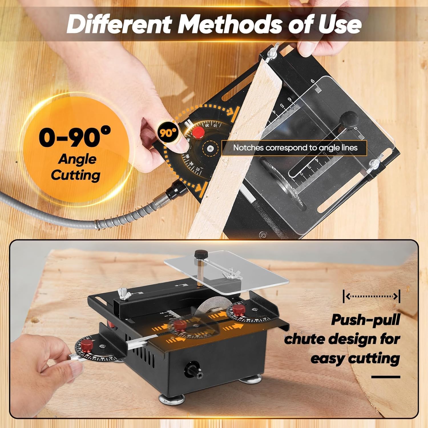 Mini Multi-Functional Table Saw Portable Mini Table Saw for Crafts,Speed & Angle Adjustable, All-in-One Machine, for Wood/PCB/Acrylic/Plastic