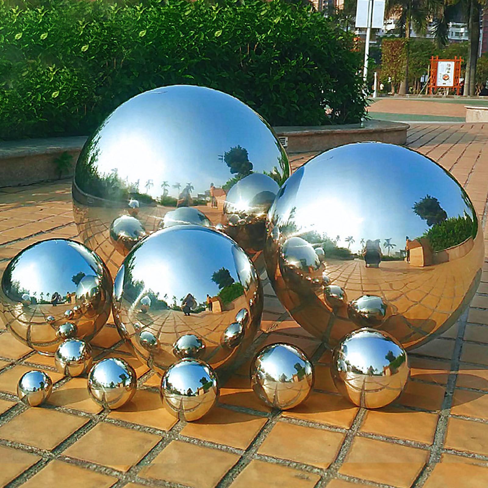 BESPORTBLE 5pezzi Palline Galleggianti Decorative Acciaio Inossidabile Sfere Cava Per Giardino Specchio Lucido Per Decorazioni Da e Esterno