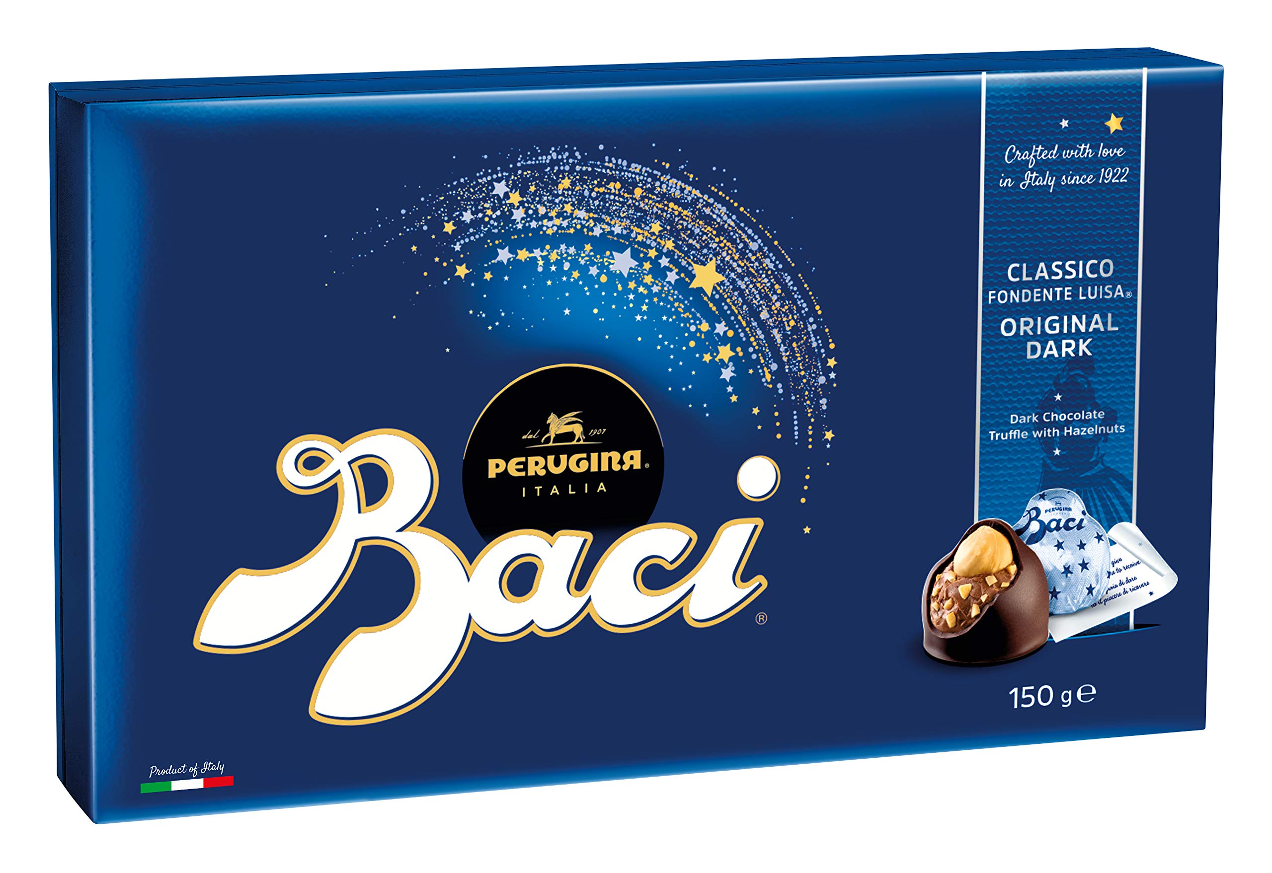 Baci Original Dark Chocolate Hazelnut Truffles Box, 150 g Gift Box of