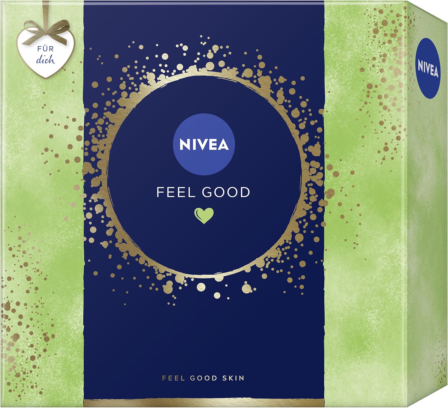 NIVEA Feel Good Gift Set, Moisturising Care Products, Gift Box with Body Lotion, Shower Gel, Roll-On Deodorant and Shampoo