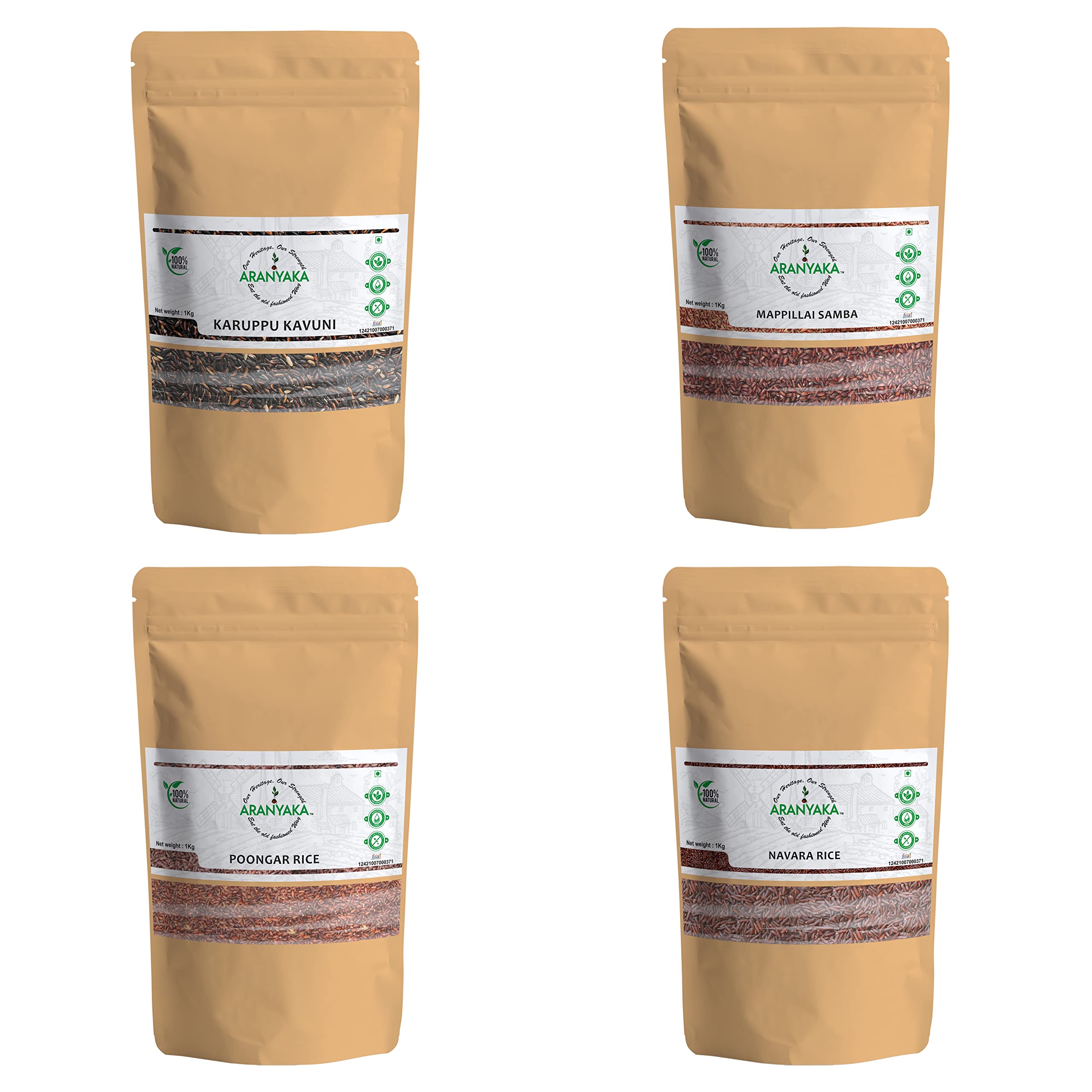 Aranyaka Nutrients Dense Combo of 4 | Karuppu Kavuni BOILED, Mappillai Samba, Navara and Poongar BOILED Rice | 1 kg Each | Black and Red Rice| Diabetic Friendly| Medium Grain, Unpolished|(4kg in Total) (B0BB9RHL8C) Amazon Price History, Amazon Price Tracker