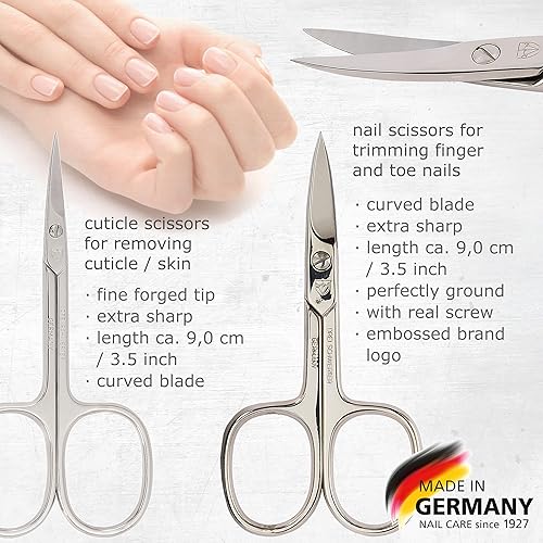 Miniatura 2 de 3 Swords Germany - Juego de 8 piezas de manicura pedicura kit de aseo de piel sintética azul - Hecho en Alemania