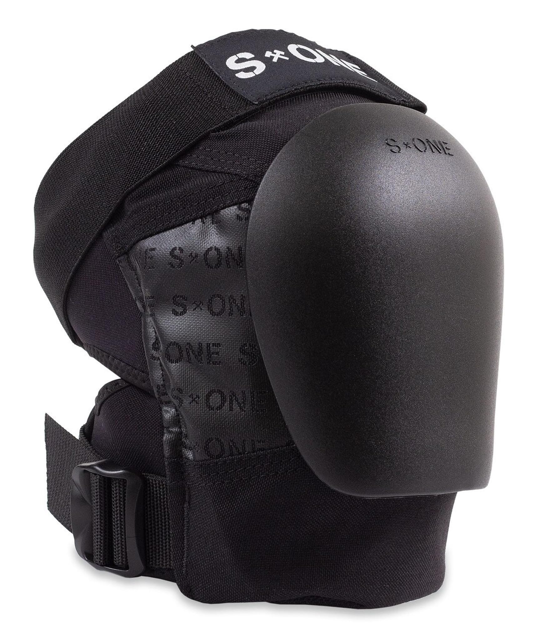 S-ONE S1 Pro Knee Pads - Gen 4.5 - Black Cap Large, 40mm - Streamlined Pad Design and Military Grade Ballistic Nylon for Durability