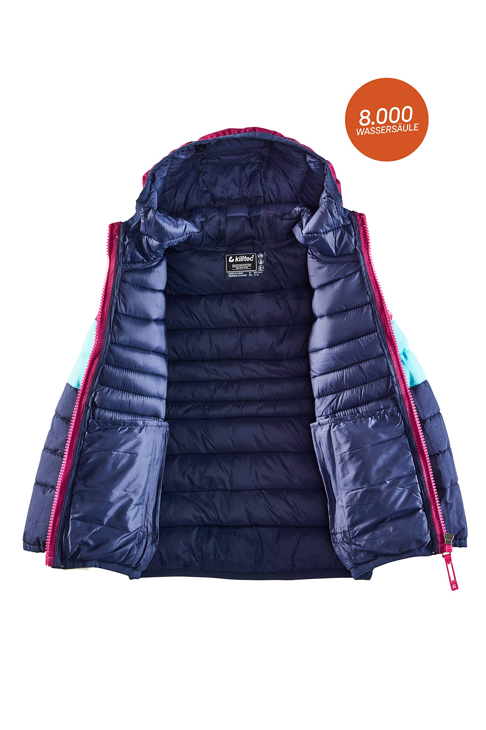 Killtec Hipsy Mini Giacca Invernale con Cappuccio in Piuma D'Oca, Unisex Bambini, Susina, 122/128