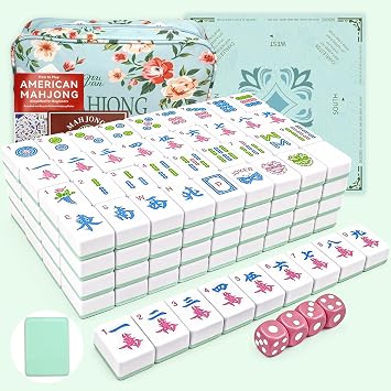 American Mahjong Tile Set, 166 Tiles 1.2, Cute Mini Tiles - Mint Green