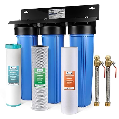 Miniatura 14 de iSpring WGB32B-PB+AHPF12MNPT16X2 Sistema de filtro de agua de 3 etapas para toda la casa, reduce el plomo, cloro, filtración de agua para el hogar