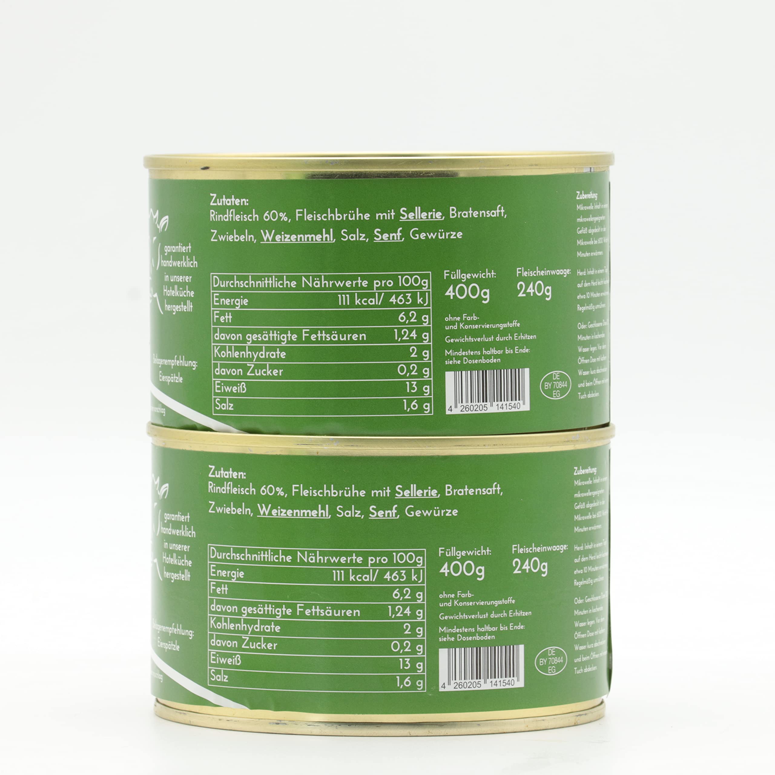 Diem - Festessen - Geschenkset - In der Konserve - 2x Rinderbraten 400g, 2x Semmelknödel 400g (270g Abtropfgewicht),1x Rahmkarotten 400g, 2x Spargelcremesuppe 400g