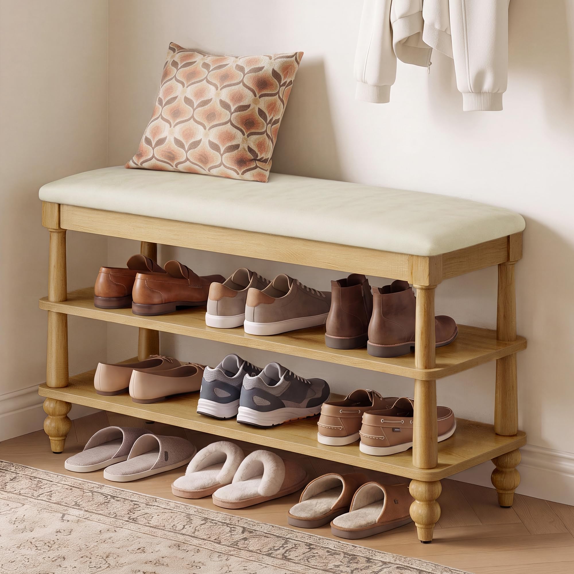 VASAGLE 2-Tier Shoe Bench