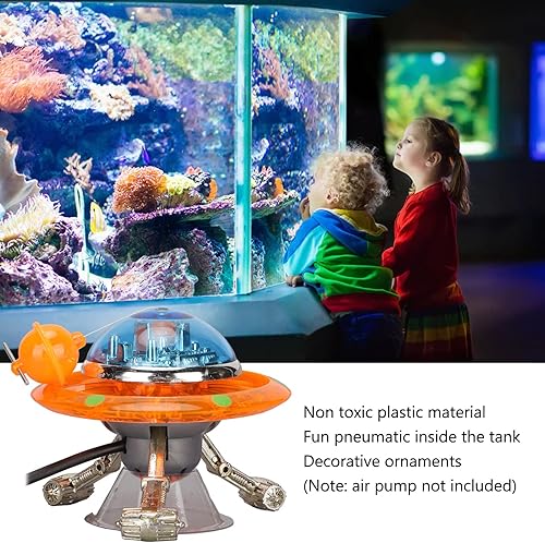 Miniatura 3 de Decoración de acuario, decoración de tanque de peces OVNI suspendido, adorno de acción de aire para paisaje de pecera