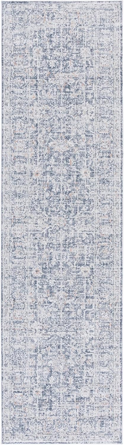 SAFAVIEH Hunter Collection Runner Rug - 2'2" x 8', Ivory & Dark Grey & Sage, Non-Shedding & Easy Care, Ideal for High Traffic Areas in Living Room, Bedroom, Home Office, Dining Space (HUN106A-28)