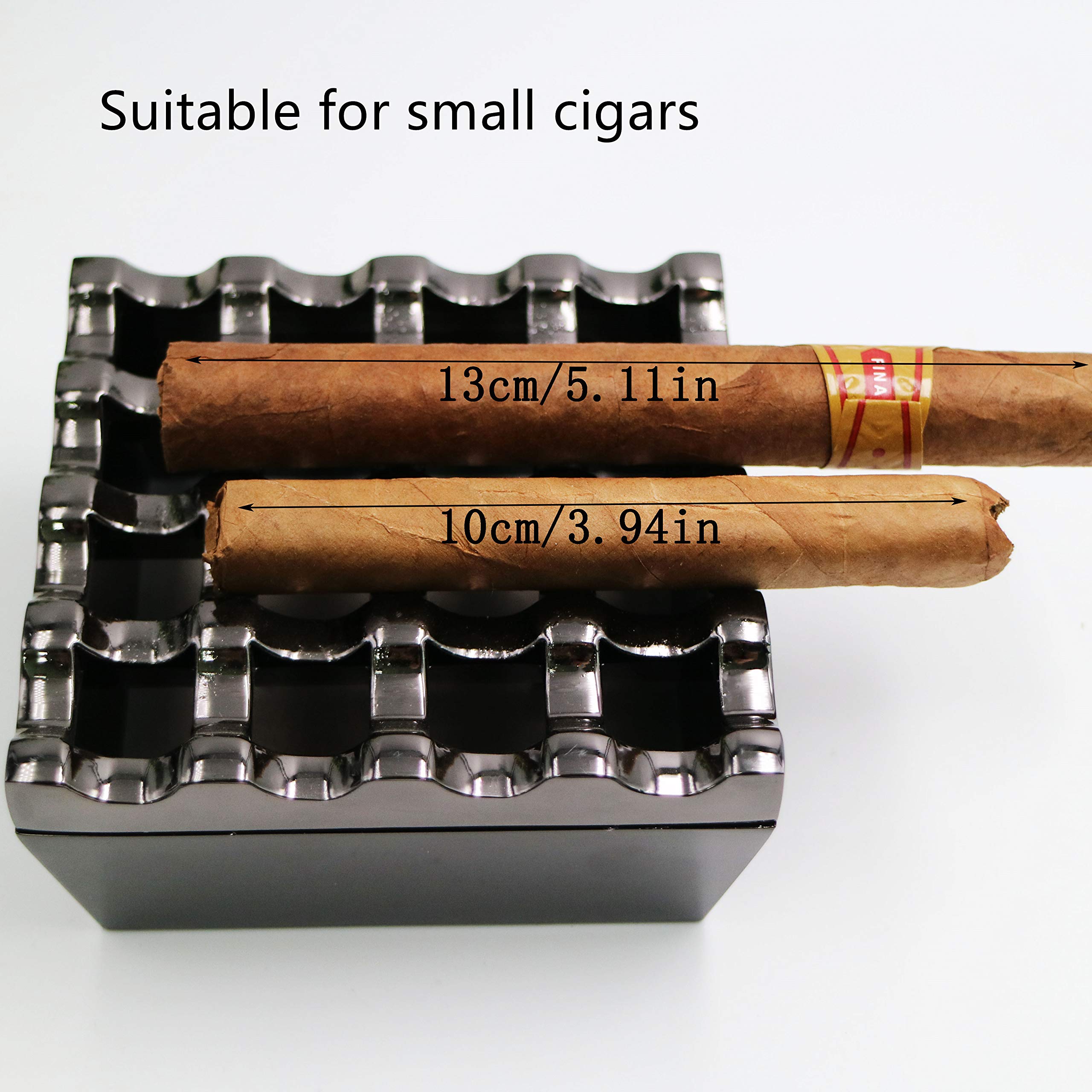 Metal Ashtrays for Cigarettes and Cigars Windproof Ashtray for Home Hotel Garden and Desktop Use,1 Pcs (Gun Black, Medium-16 hole)