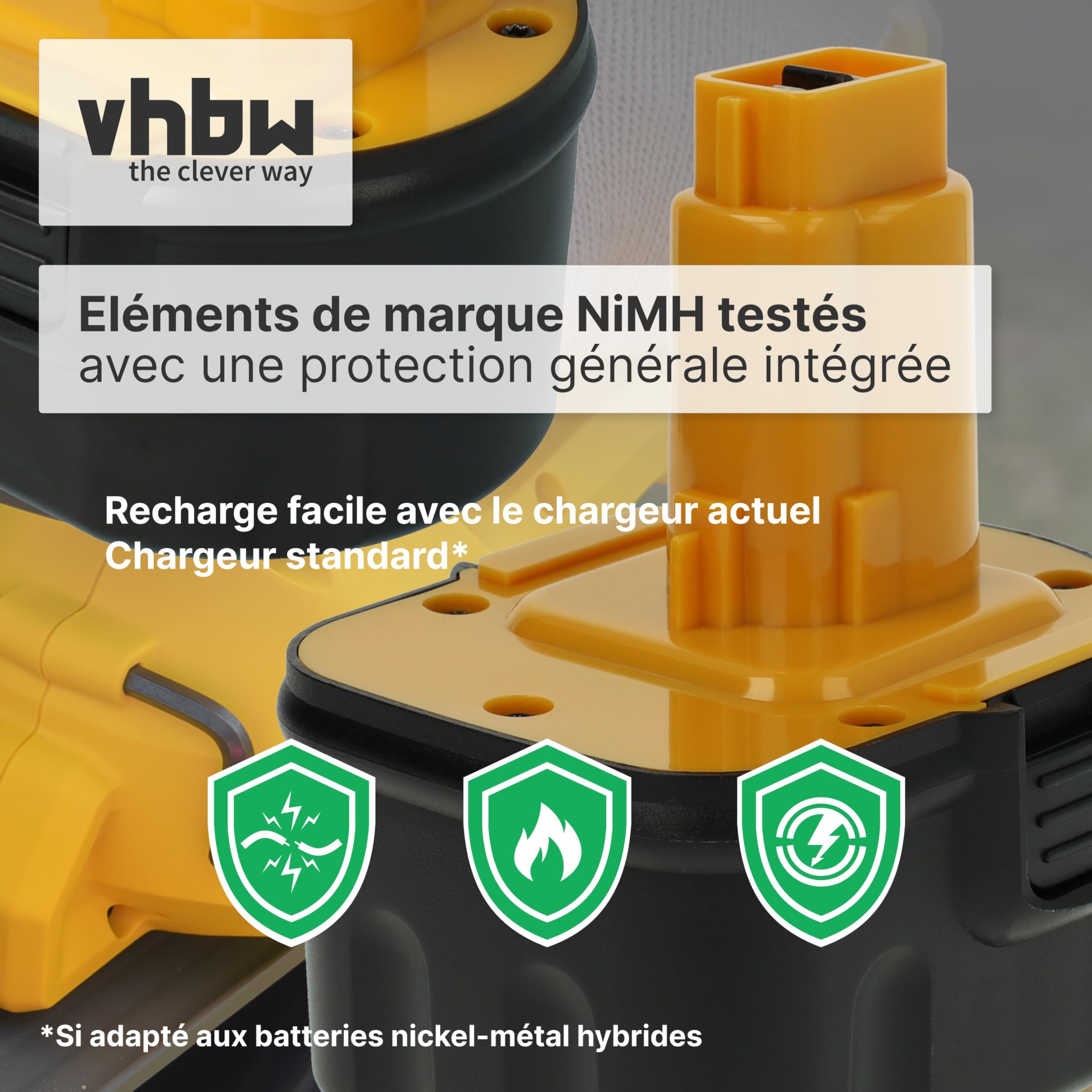 vhbw 2X Batteries Compatible avec Dewalt DW979K2-BR