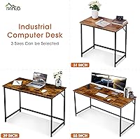 Vista 5 de ivinta Escritorio para computadora, escritorio industrial para oficina en casa con marco de metal, estación de trabajo de 40 pulgadas para espacios
