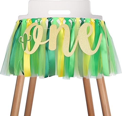 Cartel decorativo de cactus para silla de bebé, cartel de primer cumpleaños, guirnalda de tela para silla de bebé, suministros de fiesta, amarillo,