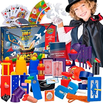 Mega Magic Kit for Kids - Perform 100s of Todays Most Exciting Tricks - Magic Set with Tutorial Videos for Kids Ages 6-8, 8-10, 10-12