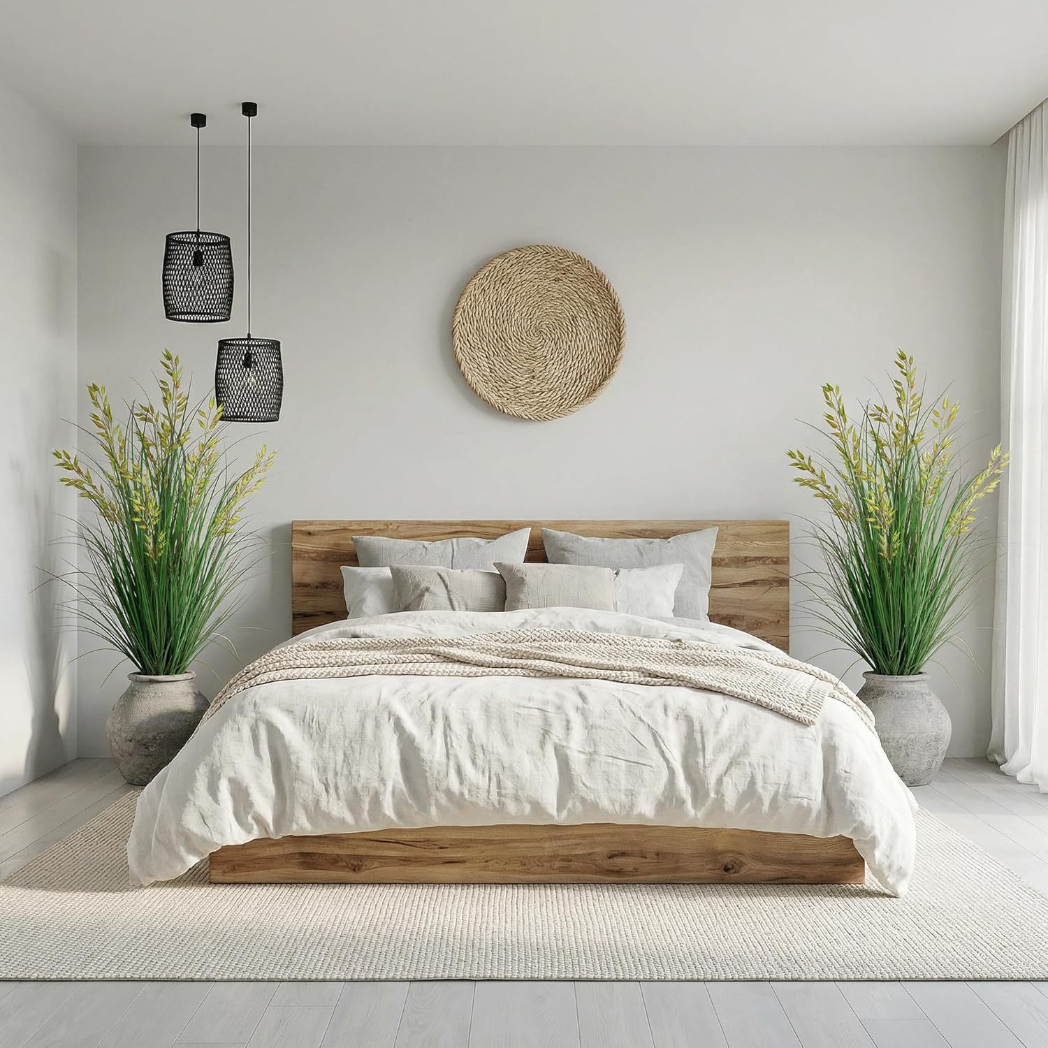 Artificial Plants Artificial Wheat Grass Faux Plants Artificial Grass Plant Fake Green Plants Tall Fake Plants Tall Suitable for Indoor Home Decor Outdoor Porch Terrace Decor（47In 1PCS