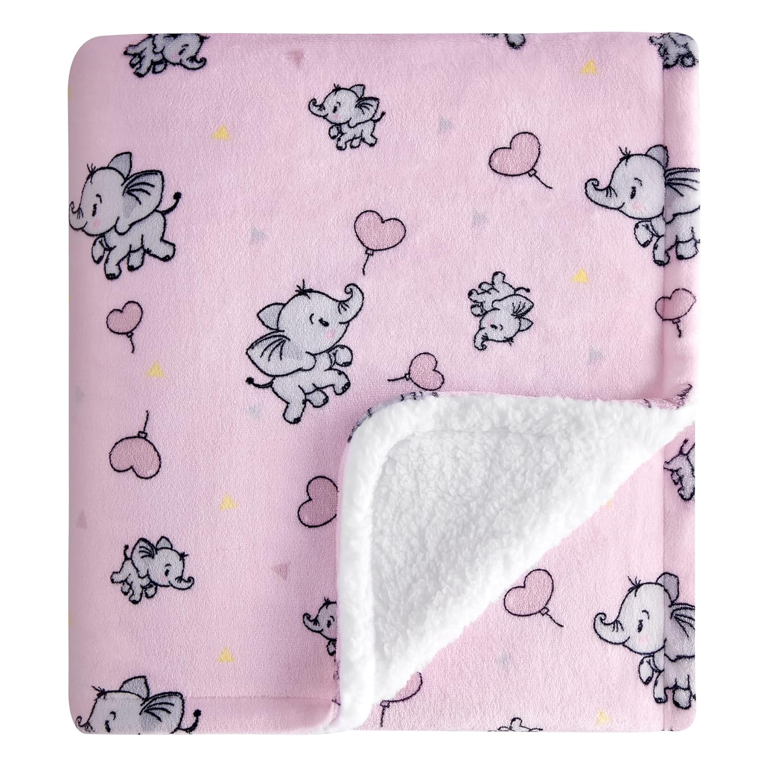 DaysU Plush Flannel Sherpa Baby Blanket for Girls Boys, Portable Reversible Soft Micro Fleece Baby Crib Throw Blanket with Animal Print for Newborn and Nursery, Elephant, 30″x40″ DaysU Plush Flannel Sherpa Baby Blanket for Girls Boys, Portable Reversible Soft Micro Fleece Baby Crib Throw Blanket with Animal Print for Newborn and Nursery, Elephant, 30″x40″