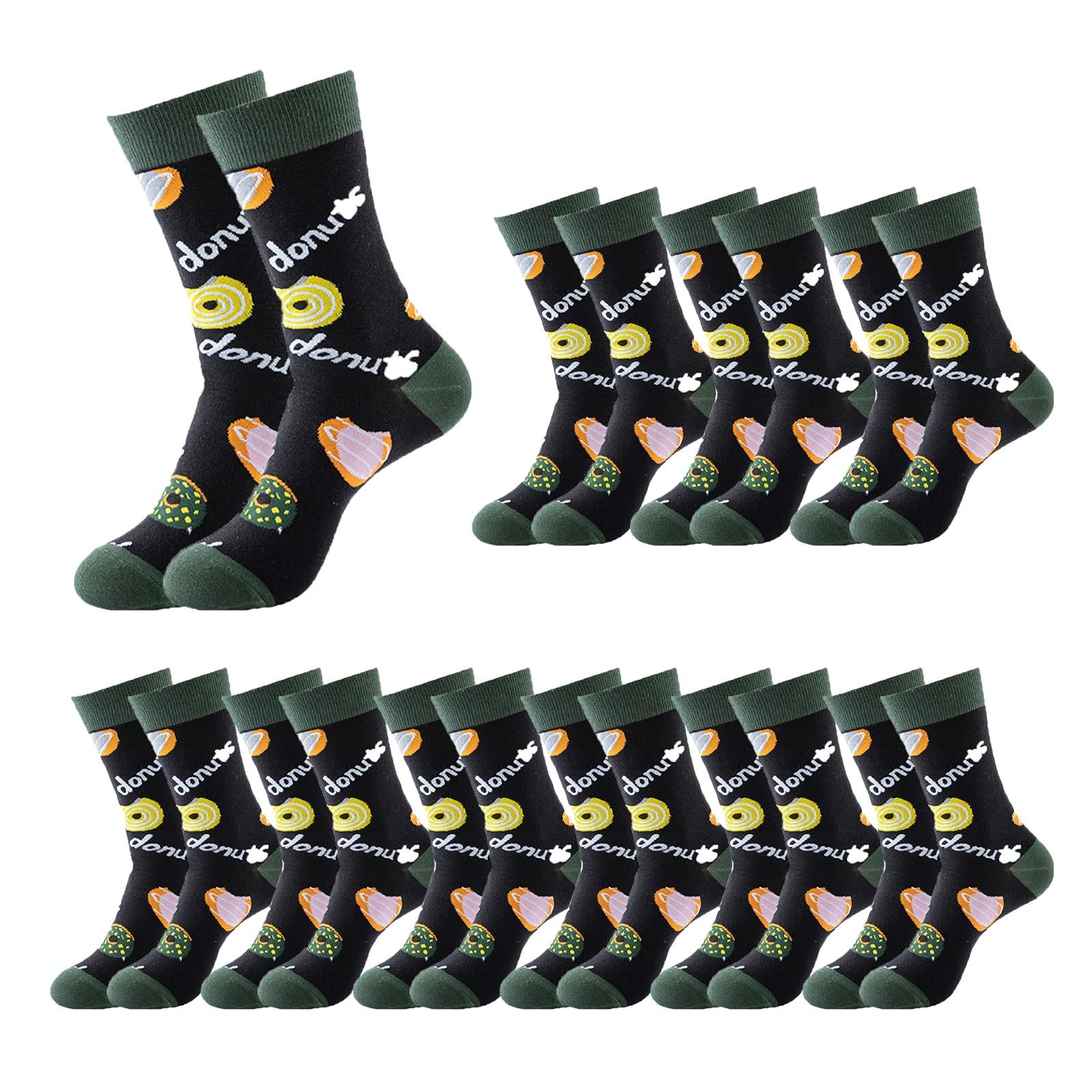 Chaussettes amusantes pour hommes en lot de 50 paires de bas colorés en coton