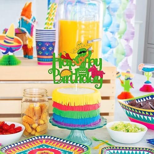 Miniatura 5 de Decoración de pastel de cactus mexicano, burro, maraca, sombrero, guitarra, taco, pimienta, decoración de pastel de feliz cumpleaños, hecha a mano,