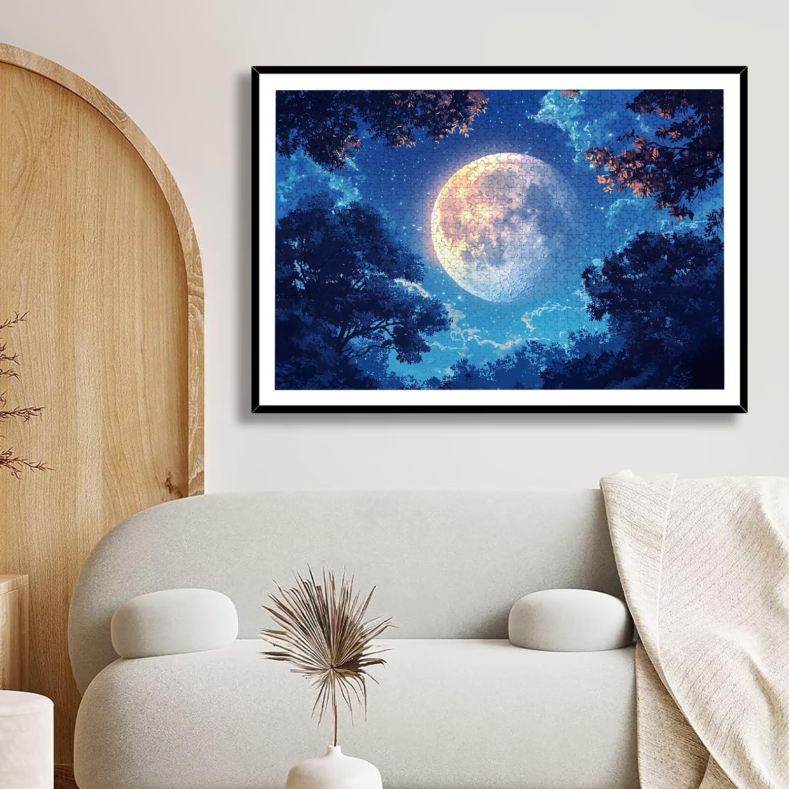 Puzzle 1500 Pezzi per Adulti Bambini, Puzzle Luna in Legno per Adulti, Puzzles Paesaggio Impegnativi, Giochi Educativo per Famiglie, Rompecapo con Scatola per Decorazioni Casa, Regalo Donna, -9150