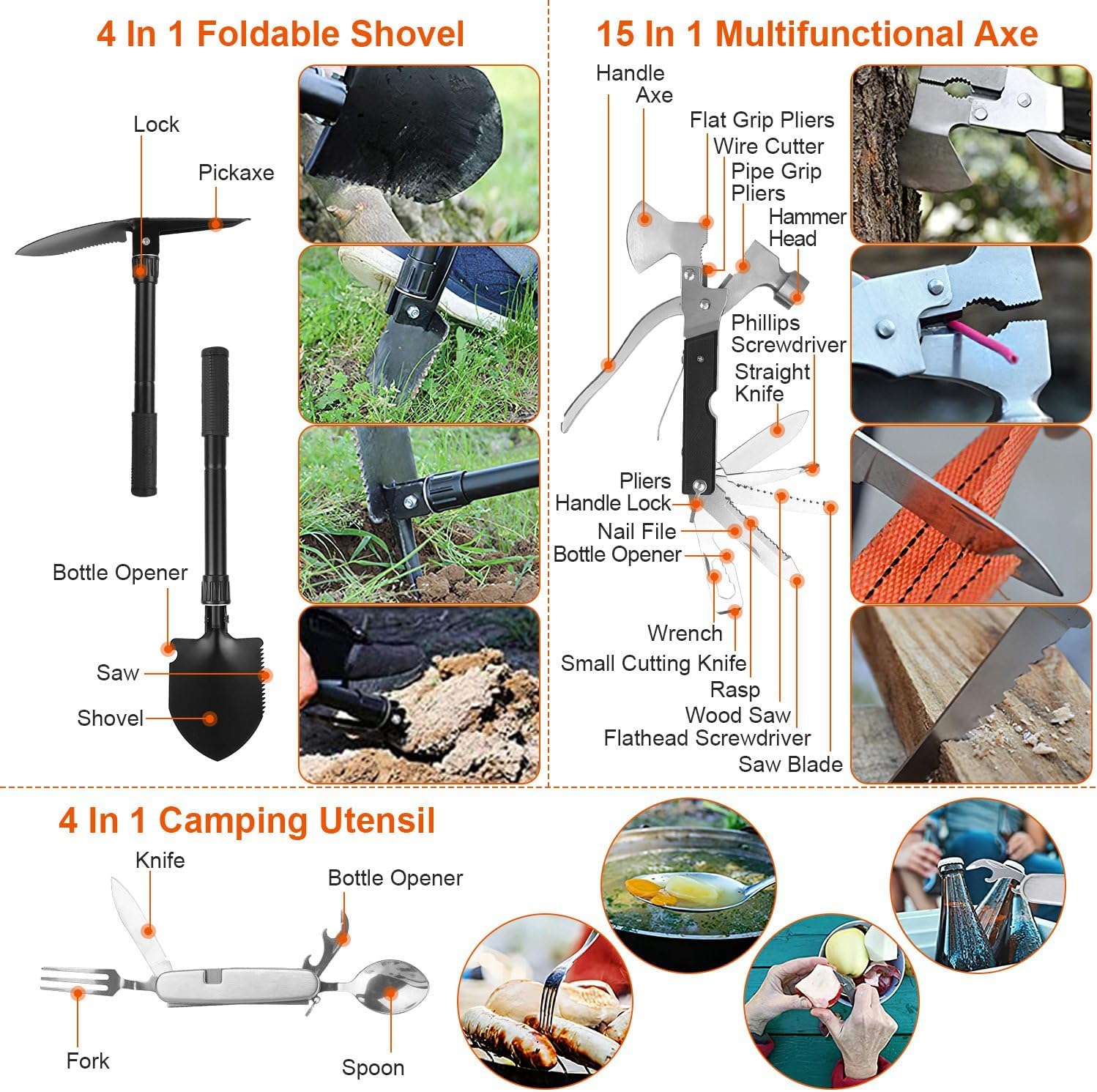 125-in-1 Survival Kit with Tactical First Aid Kit, Emergency Gear and Tools for Camping, Hiking, Hunting and Outdoor Adventures