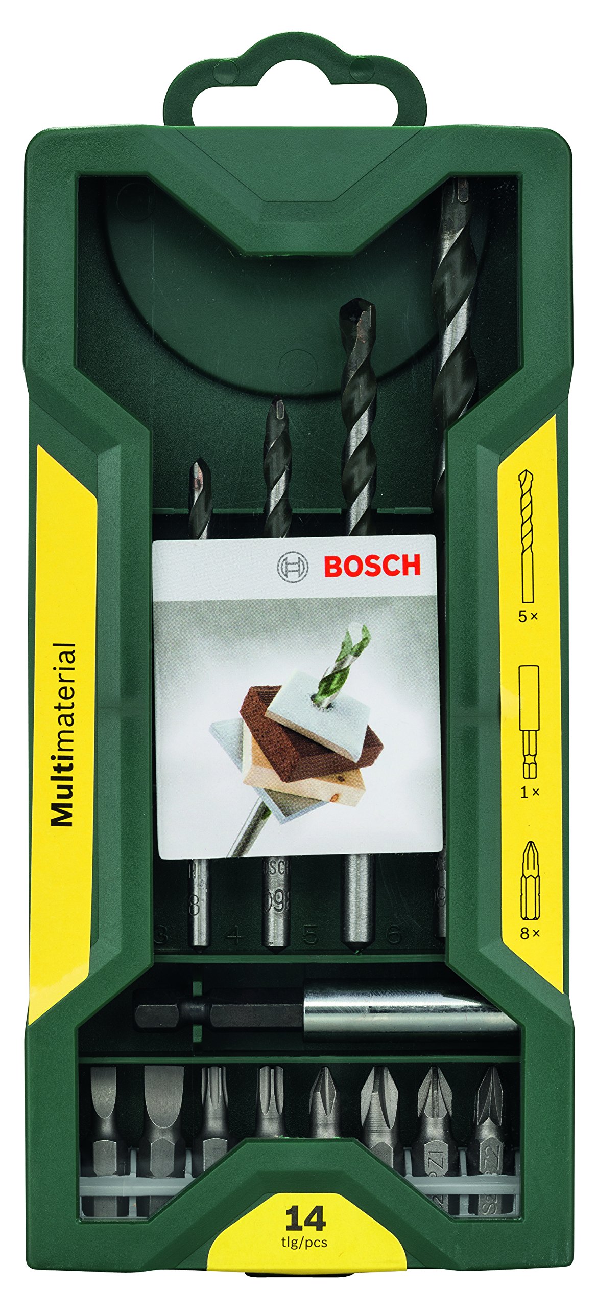 Bosch 2607017161 "MINI X-Line" Multi-Purpose Drill Bit Set, Silver/Black, Set of 14 Piece